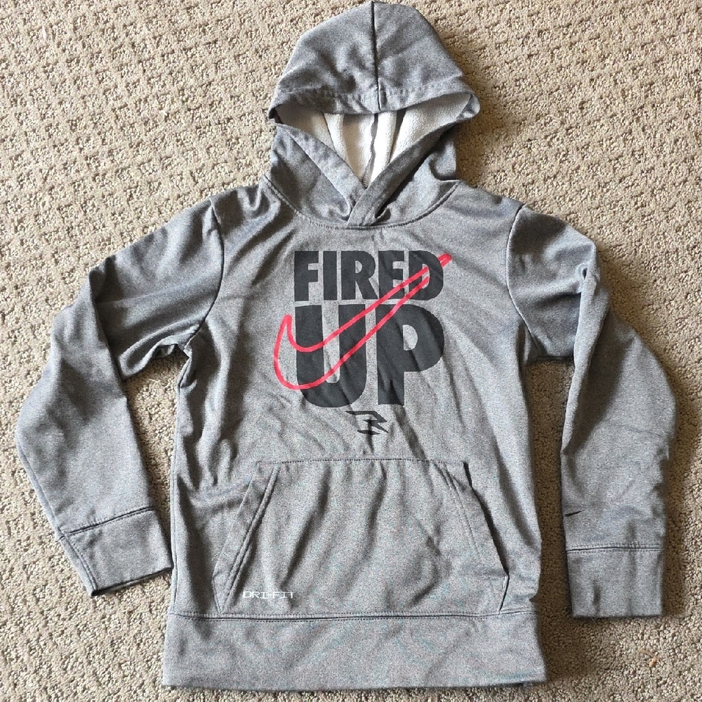 Nike Gray Striped Hoodie